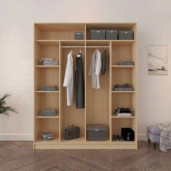 Modern Wardrobe Without Doors, Beige: By Alhome - Zrafh.com - Your Destination for Baby & Mother Needs in Saudi Arabia