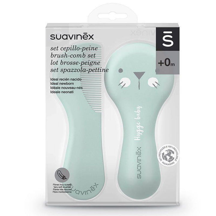 Suavinex Hygge Premium Baby Brush & Comb Set - Green - ZRAFH