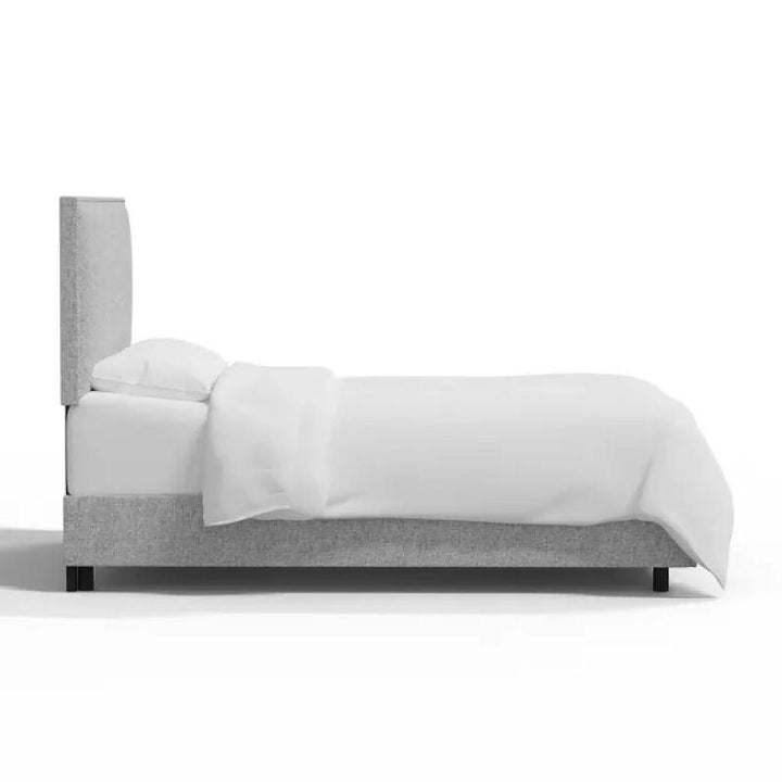 Silver Dream: Single Bed in Swedish Wood with Linen Fabric, Color Silver, Dimensions 120x200x140 by Alhome - Zrafh.com - Your Destination for Baby & Mother Needs in Saudi Arabia