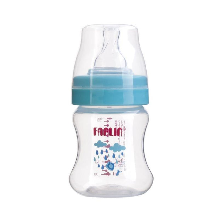 Farlin Plastic Wide Neck Feeding Bottle 150 ml - Blue - ZRAFH