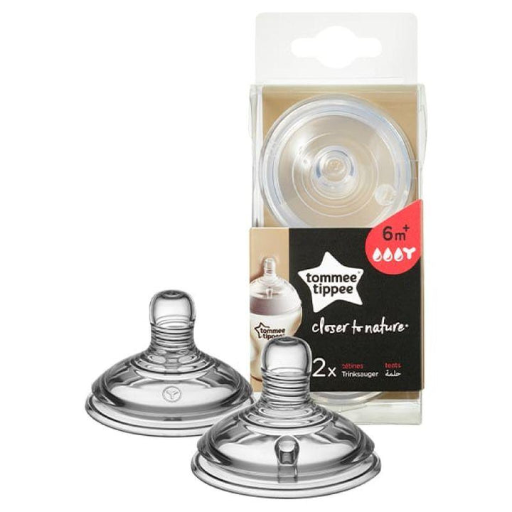 Tommee Tippee Closer to Nature Thick Feed Teats - 6+ Months - 2 Pieces - Zrafh.com - Your Destination for Baby & Mother Needs in Saudi Arabia