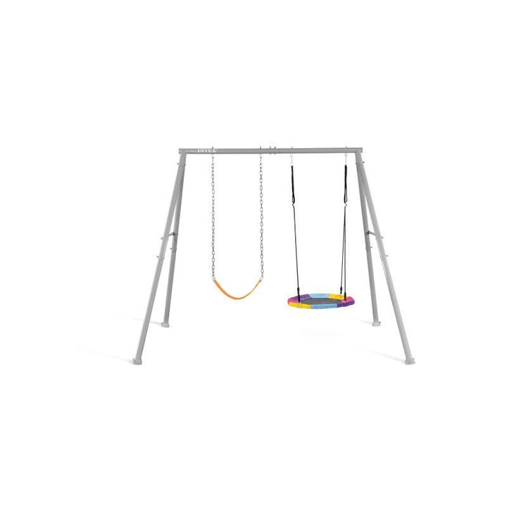 Intex Swing With Seat And Rocking Chair - Steel And Plastic - 3-10 Years- Unisex - Grey - Zrafh.com - Your Destination for Baby & Mother Needs in Saudi Arabia