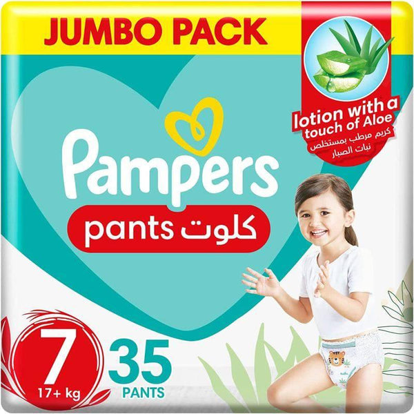 Pampers Baby Diapers Pants Jumbo Pack Size (7), 17+ Kg 35 Diapers - ZRAFH