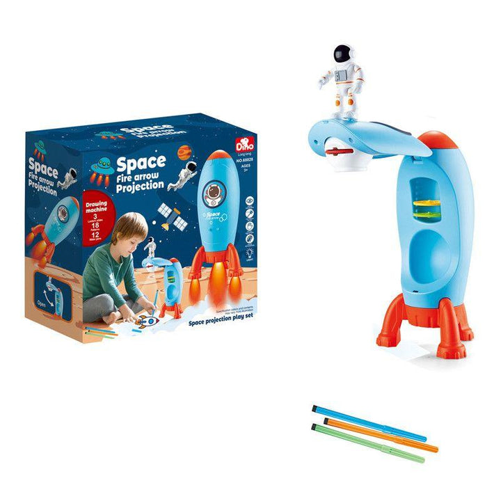 Family Center Spaceship Fire Arrow Projection with Drawing and Coloring Tools - 23-23060 - ZRAFH