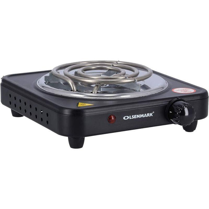 Olsenmark Single Burner Electric Hot Plate - 1000 w - Black/Silver - OMHP2278 - Zrafh.com - Your Destination for Baby & Mother Needs in Saudi Arabia