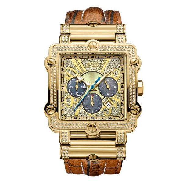 JBW Phantom Men's Watch - 1.20 Carats Diamond - Brown - JB-6215-238-A - Zrafh.com - Your Destination for Baby & Mother Needs in Saudi Arabia