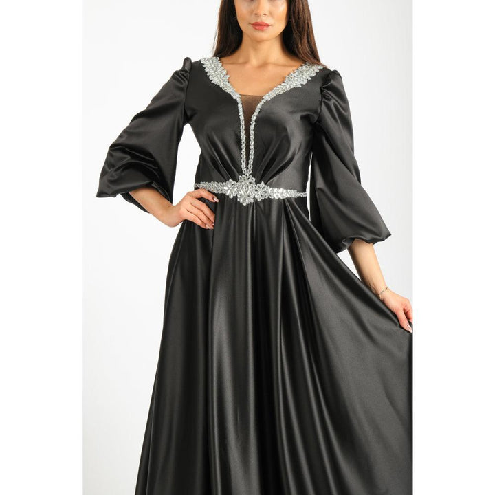 Londonella Women's Long Evening Dress with Long Sleeves - Black - 100250 - Zrafh.com - Your Destination for Baby & Mother Needs in Saudi Arabia