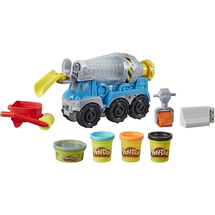 Play-Doh Wheels Cement Truck Toy With Non-Toxic Cement-Colored Buildin' Compound Plus 3 Colours - ZRAFH