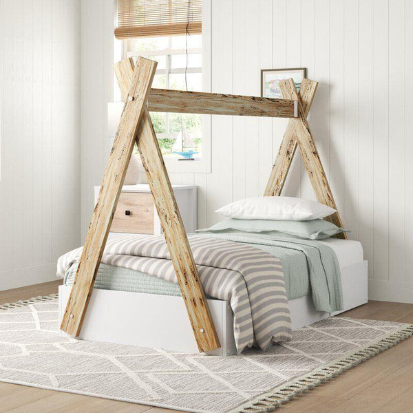 Kids Bed: 120x200x140 Wood, Beige by Alhome - 110112800 - Zrafh.com - Your Destination for Baby & Mother Needs in Saudi Arabia