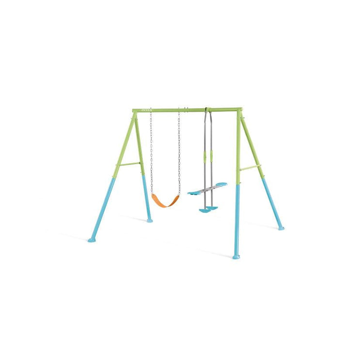 Intex Swing And Glide Two Feature Swing Set With Trapeze Bar - 3-10 Years - Unisex - Multicolor - Zrafh.com - Your Destination for Baby & Mother Needs in Saudi Arabia
