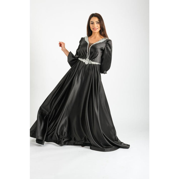 Londonella Women's Long Evening Dress with Long Sleeves - Black - 100250 - Zrafh.com - Your Destination for Baby & Mother Needs in Saudi Arabia