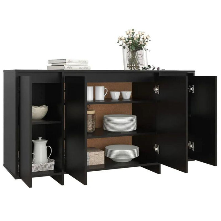 Black Console with 4 Doors - 1.15.18.1 By Alhome - Zrafh.com - Your Destination for Baby & Mother Needs in Saudi Arabia