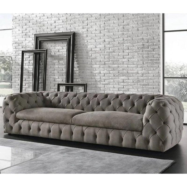 Indulge in Opulence: 3-Seater Velvet Sofa in Elegant Gray By Alhome - Zrafh.com - Your Destination for Baby & Mother Needs in Saudi Arabia