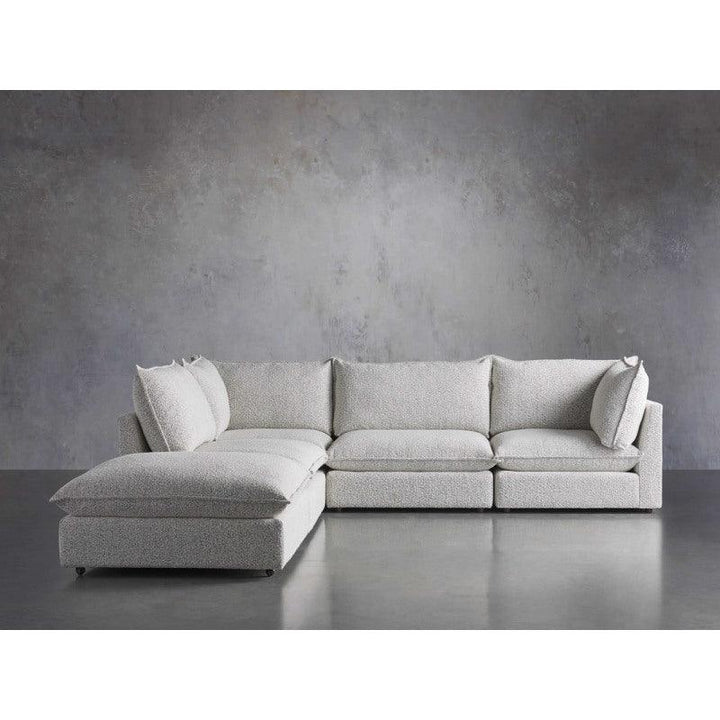 Bouclé Corner Sofa - Beige - 300x300x85x85 cm - By Alhome - Zrafh.com - Your Destination for Baby & Mother Needs in Saudi Arabia