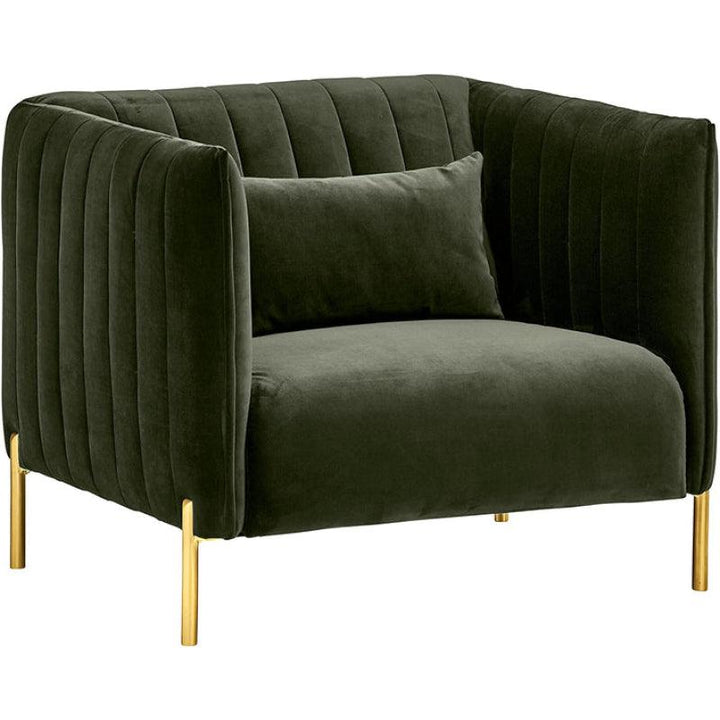 Deep Green Velvet Accent Chair By Alhome - Zrafh.com - Your Destination for Baby & Mother Needs in Saudi Arabia