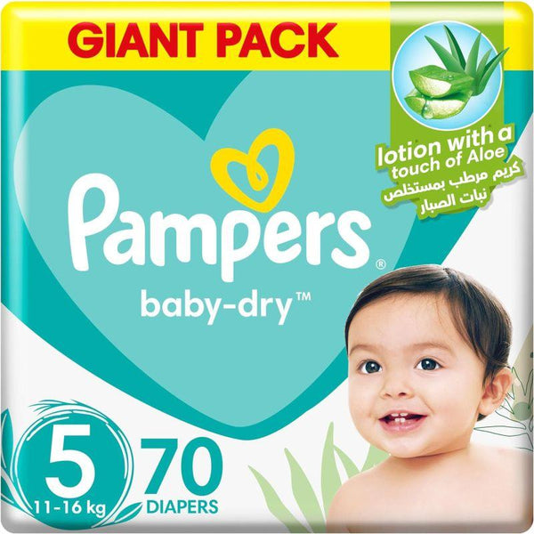 Pampers Baby Dry - Size 5 - Extra Large - 70 Diapers - Zrafh.com - Your Destination for Baby & Mother Needs in Saudi Arabia