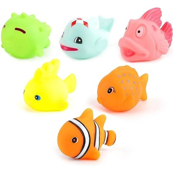 Moon Baby Bath Fish Toys for Toddlers - 5 Pieces - Zrafh.com - Your Destination for Baby & Mother Needs in Saudi Arabia