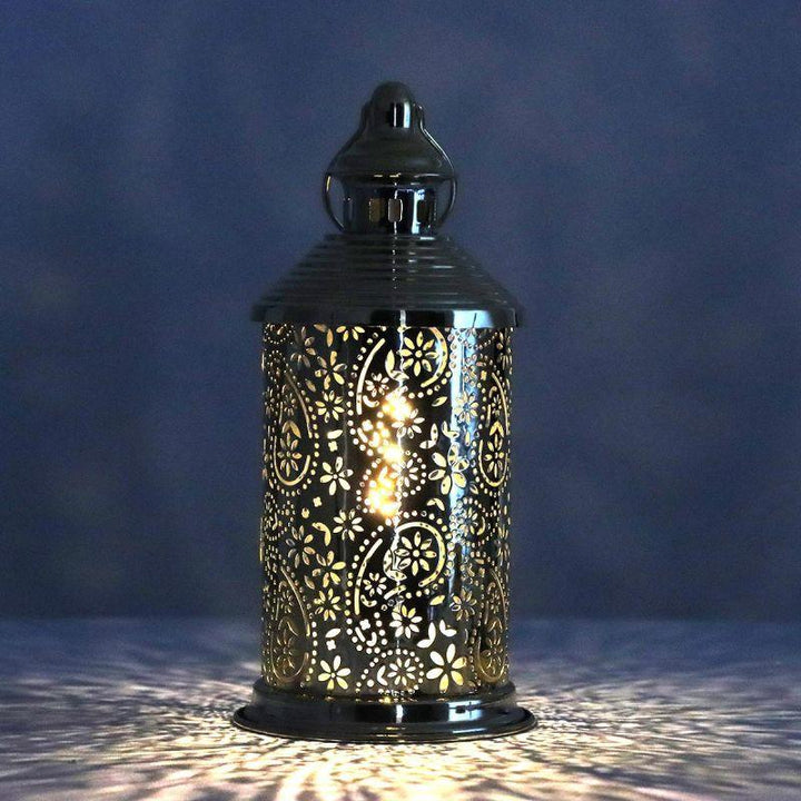 Round Steel Ramadan Lantern With Led Lighting - Gold - 26X12X12 Cm - By Family Ship - 600007813 - Zrafh.com - Your Destination for Baby & Mother Needs in Saudi Arabia