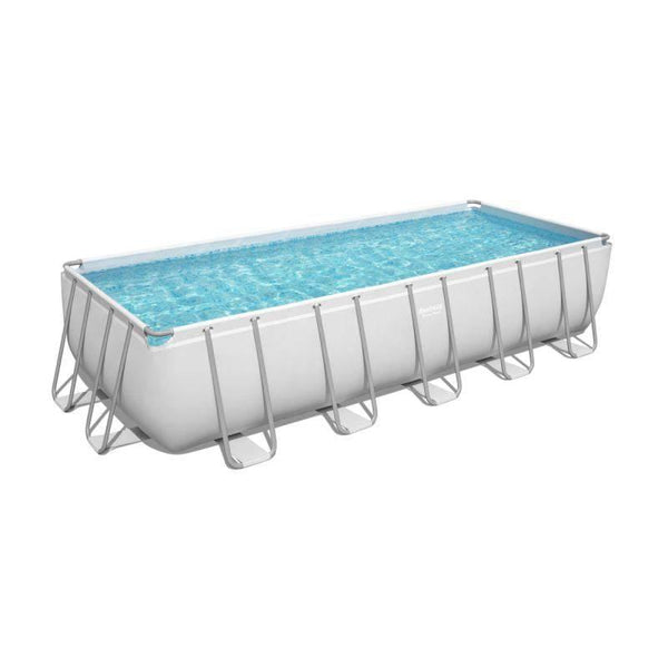 Bestway Power Steel Rectangular Pool Set (Filter - Ladder - Cover -  Flow Clear) - 640x274x132 cm - 26-5612B - ZRAFH