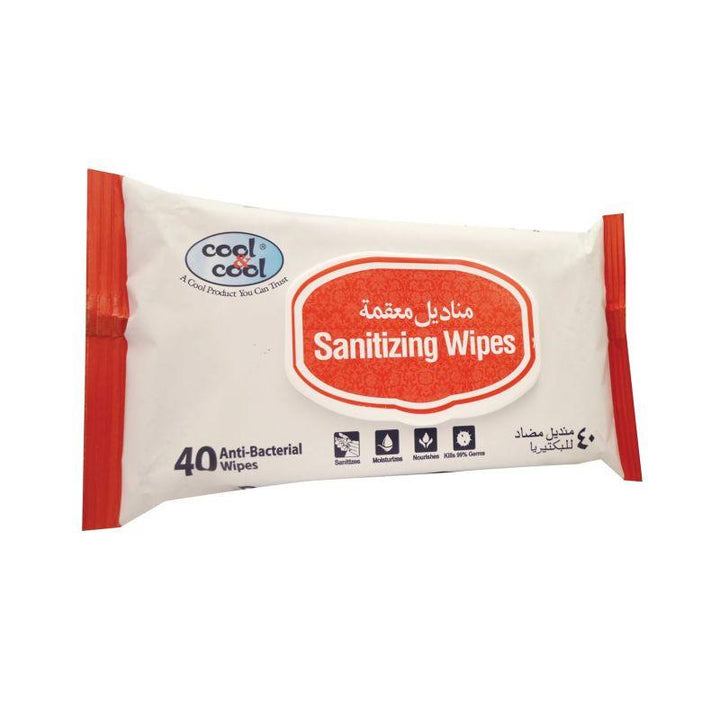 Cool & Cool Sanitizing Wipes - 40 Pieces - Zrafh.com - Your Destination for Baby & Mother Needs in Saudi Arabia