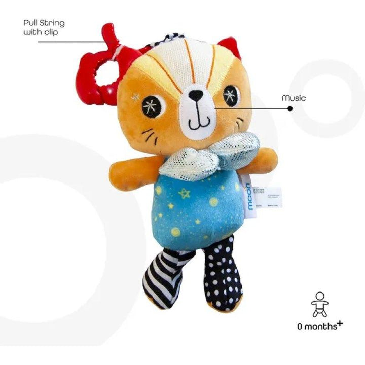 Moon Baby Jumper - Blue + Moon Pull String Toy - Cat - Zrafh.com - Your Destination for Baby & Mother Needs in Saudi Arabia