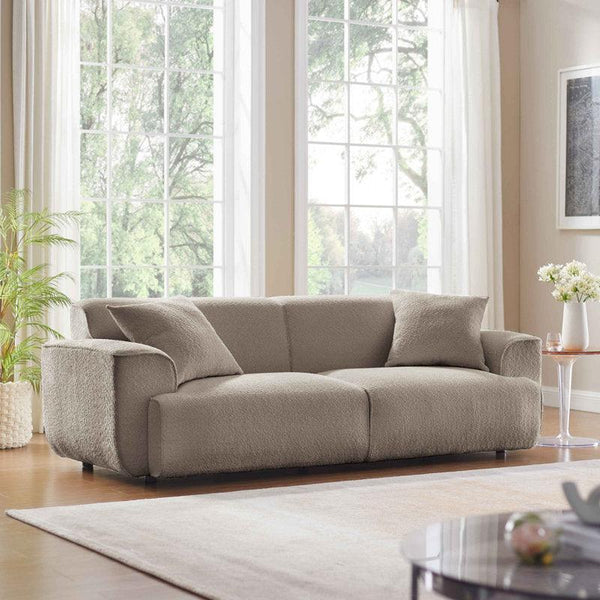 Modern Elegance: 3-Seater Bouclé Sofa in Grey By Alhome - Zrafh.com - Your Destination for Baby & Mother Needs in Saudi Arabia