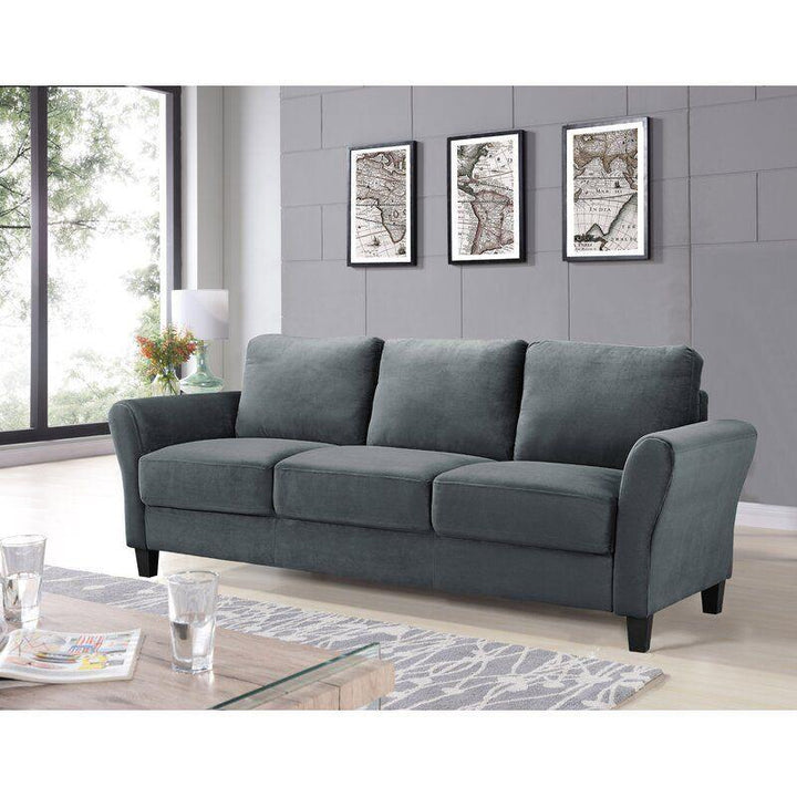 Modern Velvet 3 Seater Sofa - Grey - 240x85x85 cm - By Alhome - Zrafh.com - Your Destination for Baby & Mother Needs in Saudi Arabia