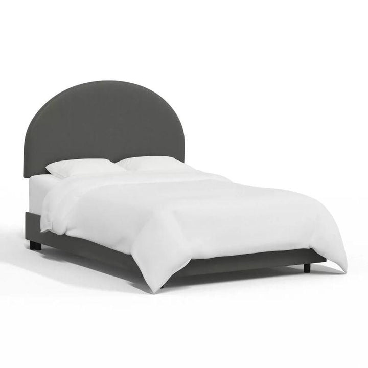 Charcoal Velvet Supreme: Swedish Wood Super King Bed (200x200x140) by Alhome - Zrafh.com - Your Destination for Baby & Mother Needs in Saudi Arabia