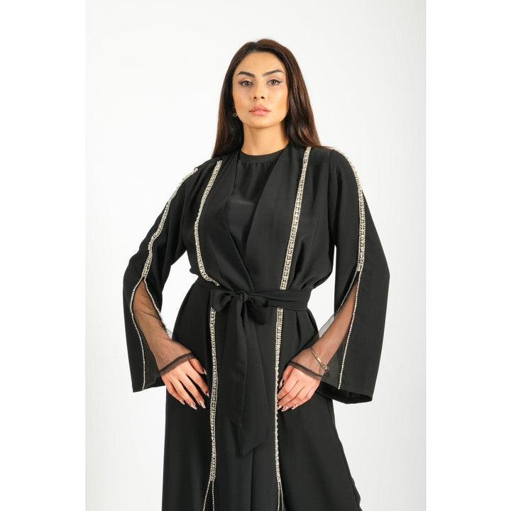 Londonella Women's Long Sleeves Abaya With Waist Belt - Black - 100244 - Zrafh.com - Your Destination for Baby & Mother Needs in Saudi Arabia