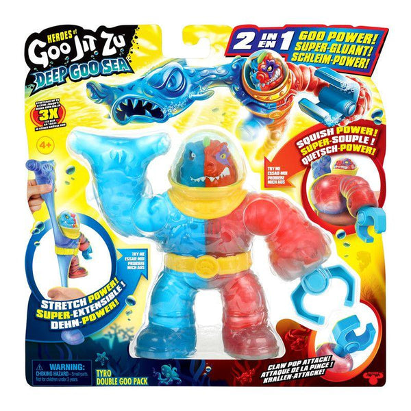 Heroes of Goo Jit Zu Action Figure - Deep Goo Sea Bull Breath Double Pack with 2-in-1 Goo Power Weapon - Blue and Red - Zrafh.com - Your Destination for Baby & Mother Needs in Saudi Arabia