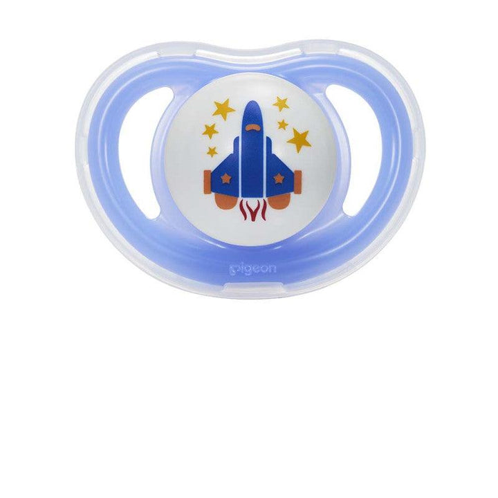 Pigeon Minilight Twin Pacifier - Aeroplane And Elephant - M - 6+ Months - Boy - 2 Pieces - Zrafh.com - Your Destination for Baby & Mother Needs in Saudi Arabia