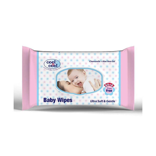 Cool and Cool Baby Wipes - 72 Pieces - Zrafh.com - Your Destination for Baby & Mother Needs in Saudi Arabia