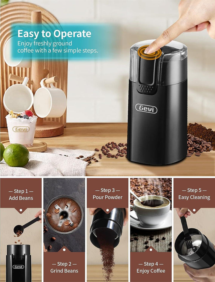 Gevi Electric Coffee Grinder for Coffee Espresso Latte Mochas