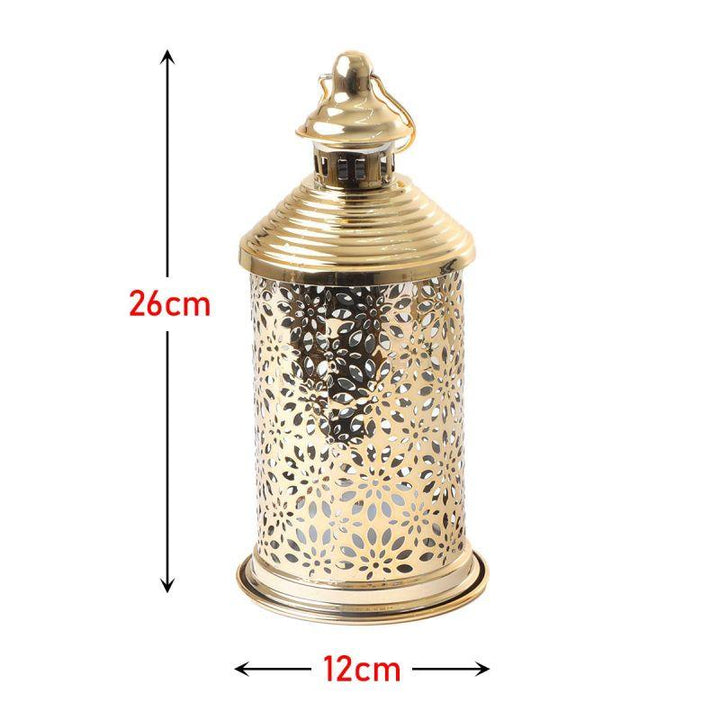 Round Steel Ramadan Lantern With Led Lighting - Gold - 26X12X12 Cm - By Family Ship - 600007808 - Zrafh.com - Your Destination for Baby & Mother Needs in Saudi Arabia