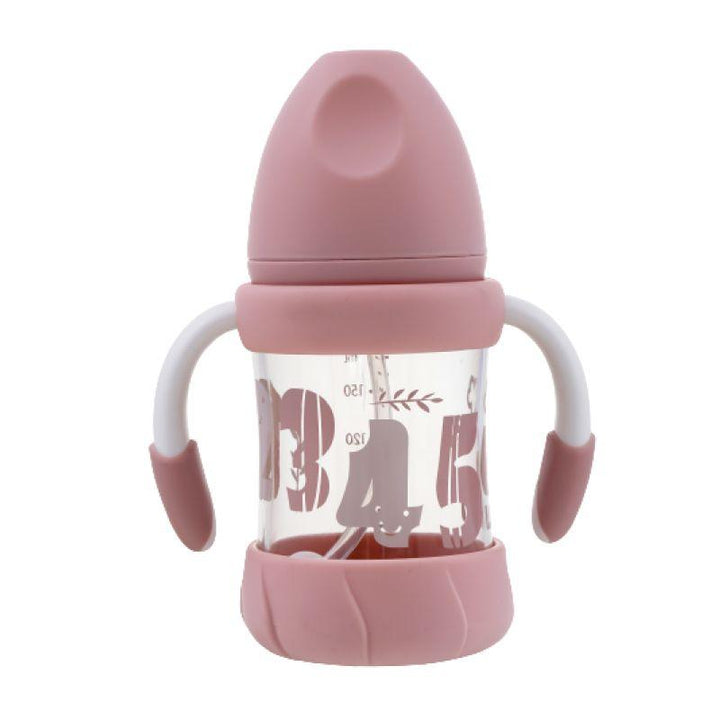 Luqu Glass Feeding Bottle With Handle - 180Ml - ZRAFH