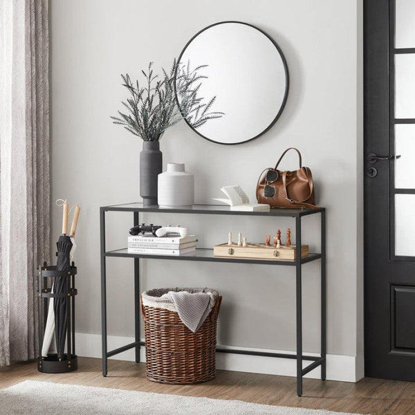 Sleek Iron and Glass Console Table" By Alhome - Zrafh.com - Your Destination for Baby & Mother Needs in Saudi Arabia