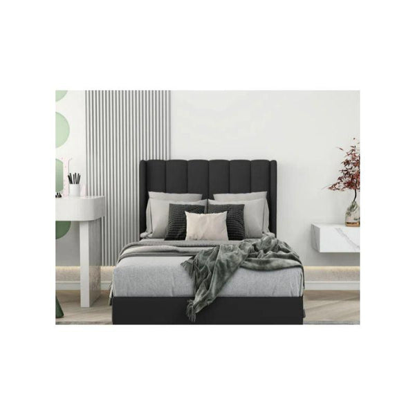 Black Linen Single Bed Size 120x200 By Alhome - 110110057 - Zrafh.com - Your Destination for Baby & Mother Needs in Saudi Arabia