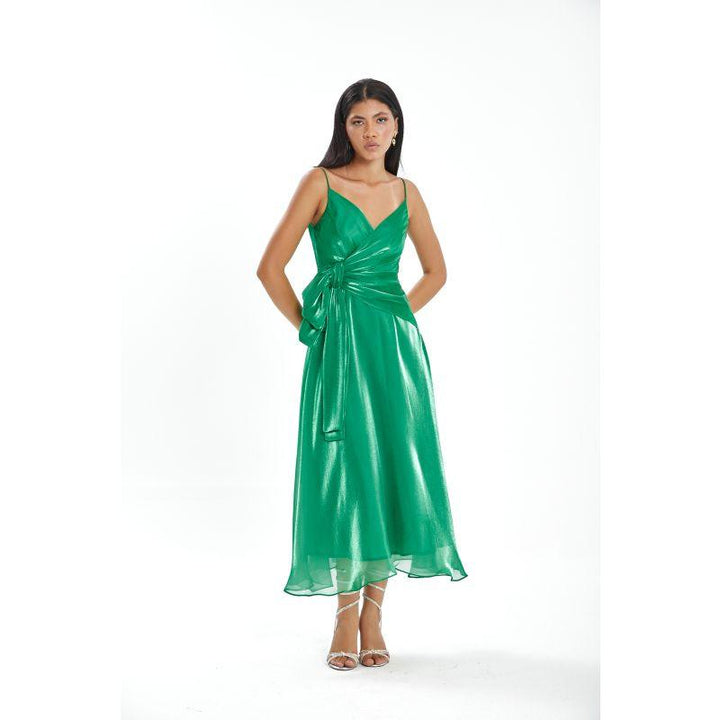 Londonella Women's Long Summer Dress With Straps Shoulders - Green - LON100288 - Zrafh.com - Your Destination for Baby & Mother Needs in Saudi Arabia