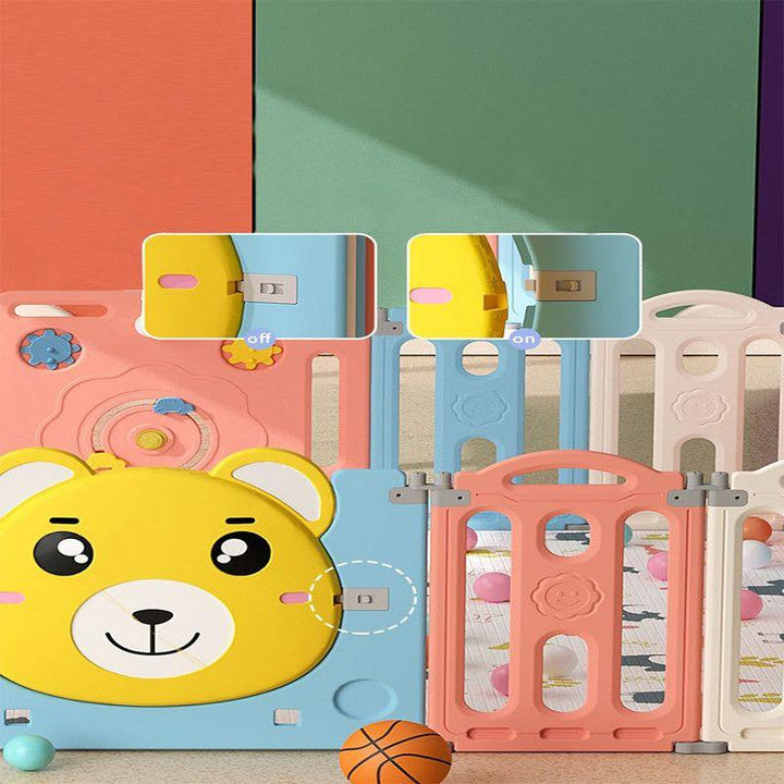 Baby Love Foldable Bear Children's Playroom - Pink - 28-UN37-11P - Zrafh.com - Your Destination for Baby & Mother Needs in Saudi Arabia