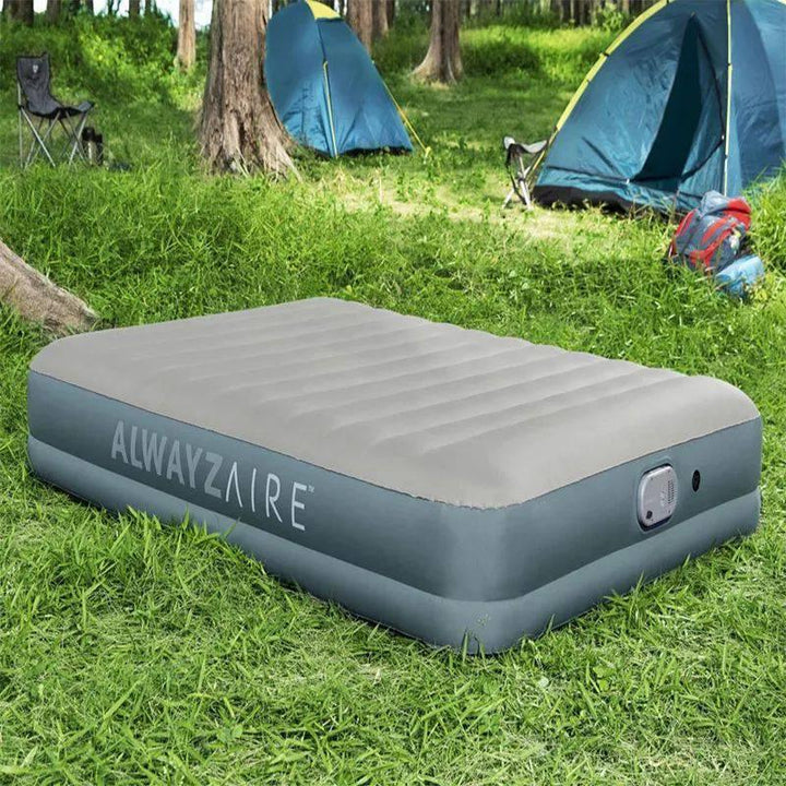 AlwayzAire Fortech Queen Airbed With Rechargeable Dual Pump From Bestway - 203x152 x36 cm - Multicolor - 26-69078 - ZRAFH