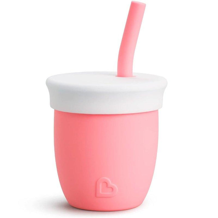 Munchkin C’est Silicone! Training Cup with Straw, 4oz, Coral