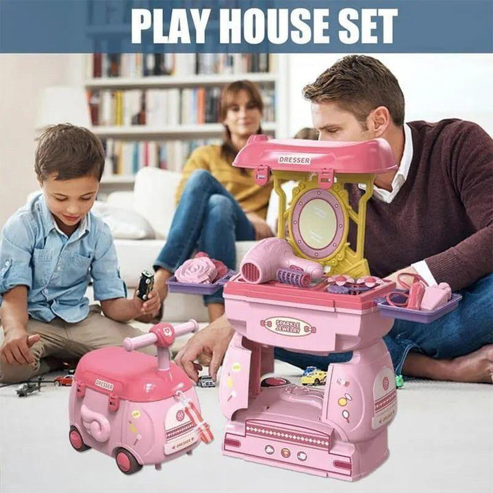 Basmah Beauty Playset with Pulley Storage 2in1 Toy for Kids - 18-2358084 - ZRAFH