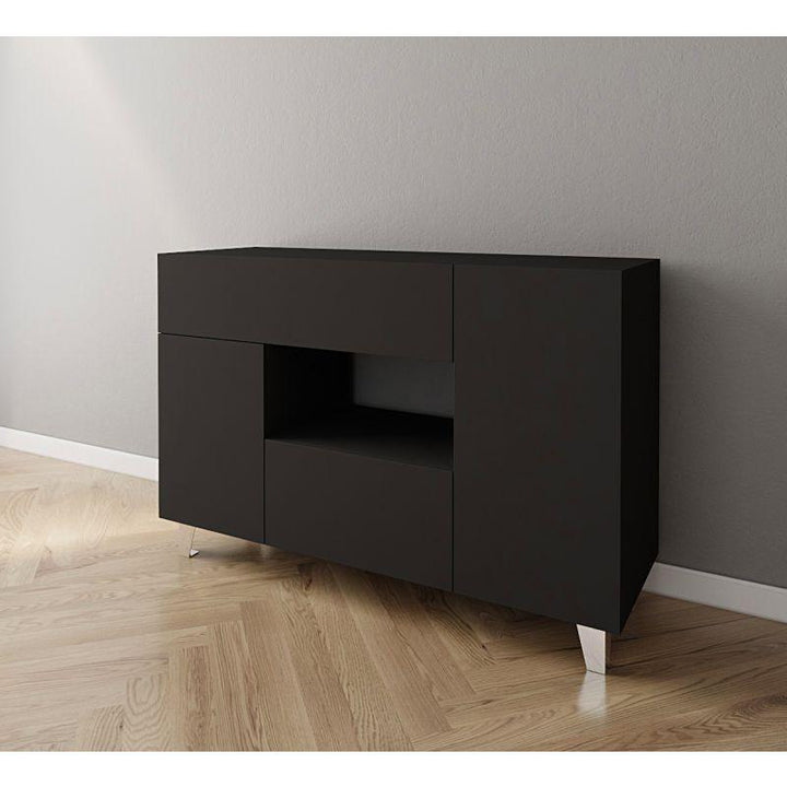 Coffee Corner with Two Shelves and Two Drawers (Black) By Alhome - Zrafh.com - Your Destination for Baby & Mother Needs in Saudi Arabia