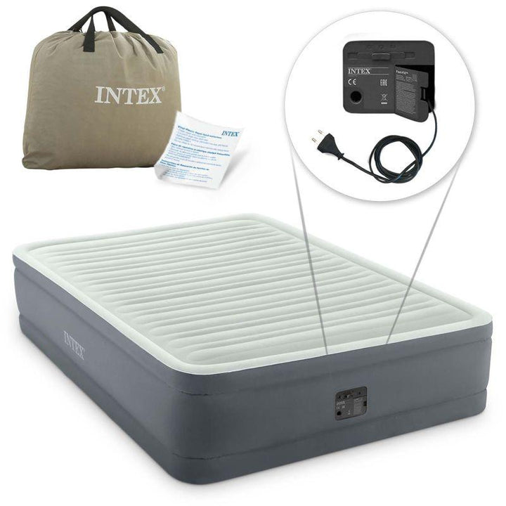 Intex Queen Premaire Elevated Airbed With Built-In Inflation Pump - Zrafh.com - Your Destination for Baby & Mother Needs in Saudi Arabia