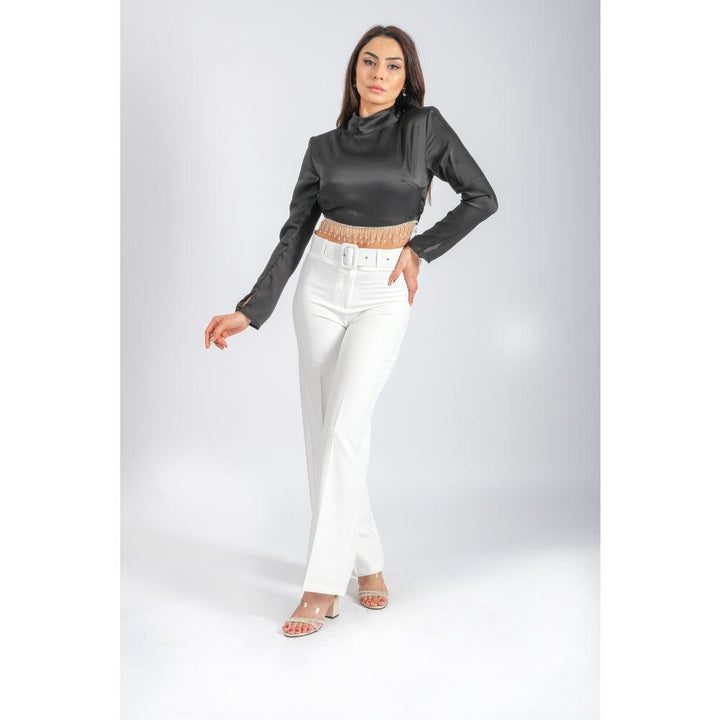 Londonella Women's Short Blouse With Long Sleeves & Closed-neckline Design - 100217 - Zrafh.com - Your Destination for Baby & Mother Needs in Saudi Arabia