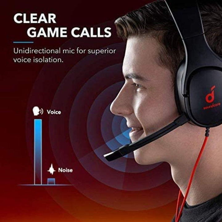 Soundcore Gaming Headphones - Strike 1 - Black and Red - Zrafh.com - Your Destination for Baby & Mother Needs in Saudi Arabia