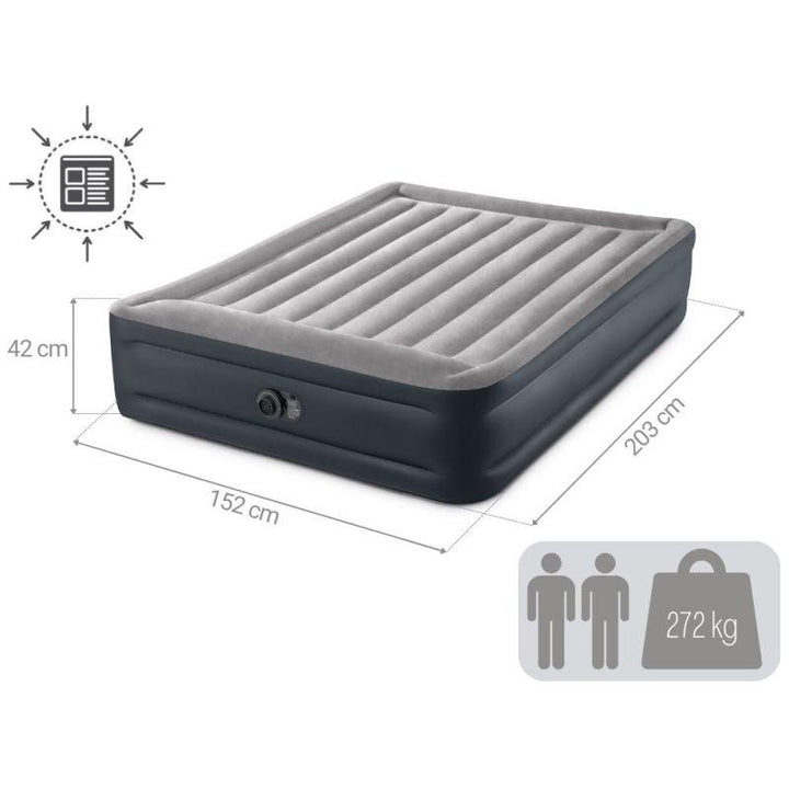 Intex Deluxe Queen Air Bed - Air Rest - Silver - INT64136 - Zrafh.com - Your Destination for Baby & Mother Needs in Saudi Arabia