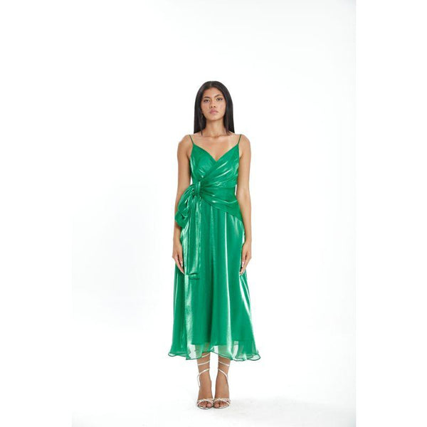 Londonella Women's Long Summer Dress With Straps Shoulders - Green - LON100288 - Zrafh.com - Your Destination for Baby & Mother Needs in Saudi Arabia