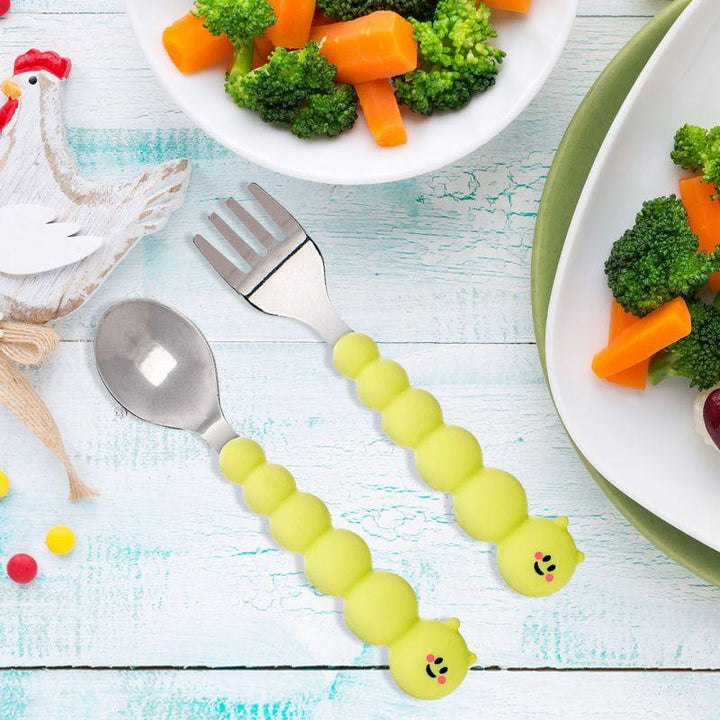 Melii - Silicone Caterpillar Spoon & Fork Set - ZRAFH