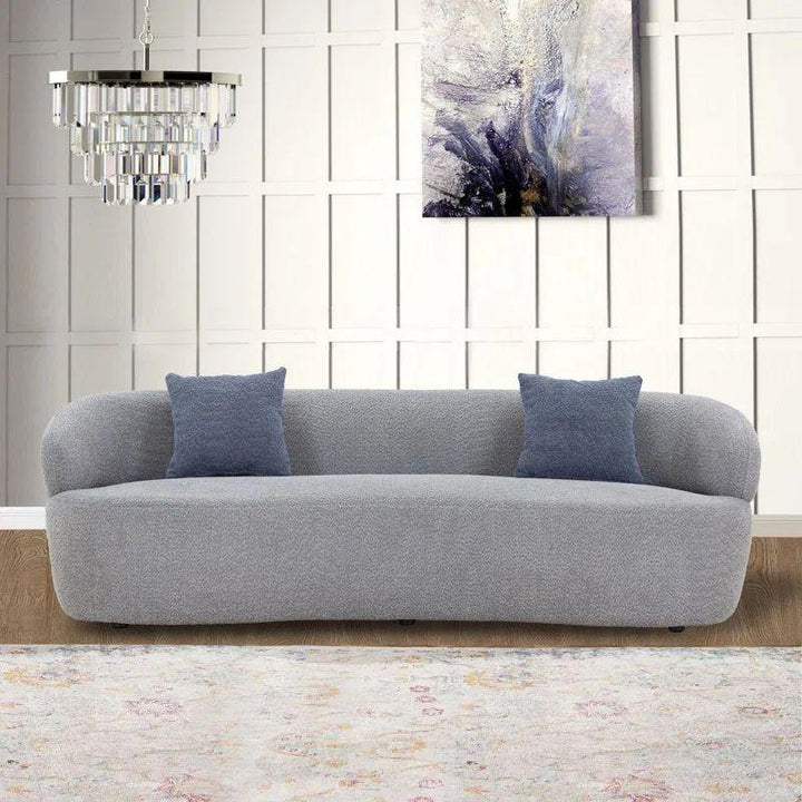 Sophisticated Gray Boucle 3-Seater Sofa Swedish Wood By Alhome - 110110905 - Zrafh.com - Your Destination for Baby & Mother Needs in Saudi Arabia